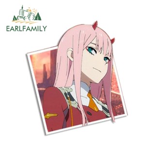 Earlfamily สติกเกอร์ ลายกราฟิกอนิเมะ ZERO TWO DARLING In The FRANXX 13 ซม. x 11.6 ซม. สําหรับติดตกแต่งรถยนต์