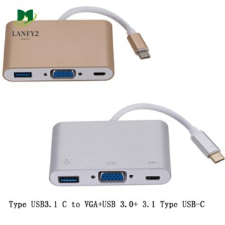 Alanfy 3 in 1 อะแดปเตอร์แปลงสายโปรเจคเตอร์ Type-C เป็น VGA ฮับ Type C เป็น HDMI VGA 1920x1080 5 Gbps สําหรับเมาส์ โปรเจคเตอร์ มอนิเตอร์ HDTV