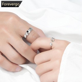 Forevergo แหวนอัลลอย รูปนักบินอวกาศ มูนสโตน ปรับได้ เครื่องประดับแฟชั่น สําหรับผู้ชาย ผู้หญิง J5X1