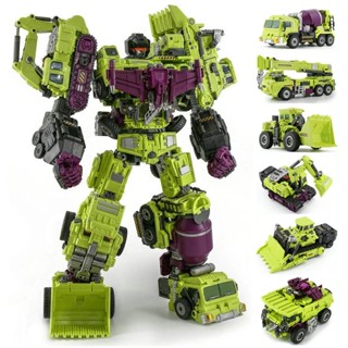 With Box Jinbao GT Devastator Transformation G1 Oversize 6 IN1 Bonecrusher Scrapper Haul Mixmaster Hook Action Figure Robot Toy