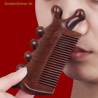 Goldensilver 3 In1 หวีนวดตัวเมอริเดียน ป้องกันไฟฟ้าสถิตย์ สีเงิน