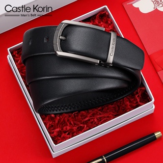 Castle Korin เข็มขัดหนังวัวแท้ ลําลอง สําหรับผู้ชายวัยกลางคน 01026