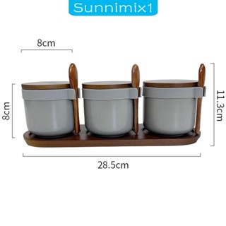 [Sunnimix1] ชุดกระปุกเซรามิค สําหรับใส่เครื่องปรุง เครื่องเทศ 3 ชิ้น