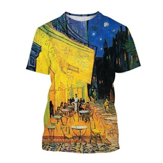 เสื้อยืดแขนสั้นลําลอง พิมพ์ลาย Vincent Van Gogh Art 3D แฟชั่นฤดูร้อน สําหรับผู้ชาย 2XS-6XL 2023