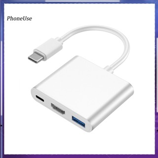 Phoneuse 4 in 1 อะแดปเตอร์แปลงการ์ดรีดเดอร์ Type-C เป็น HDMI สําหรับ MacBook