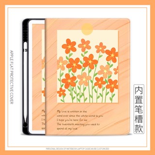 เคส ลายภาพวาดสีน้ํามัน รูปดอกไม้ พร้อมช่องใส่ปากกา สําหรับ iPad mini4 5 6 air4 5 iPad 10.9 gen10 2022 pro11 10.2 gen7 8 9 gen5 6 air1 2