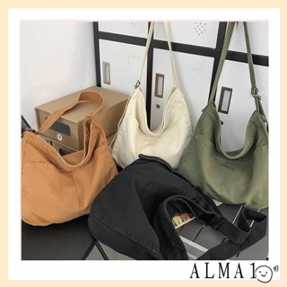 Alma Canva Hobo กระเป๋าลําลอง หลายช่อง ความจุขนาดใหญ่ สําหรับเดินทาง ทํางาน โรงเรียน