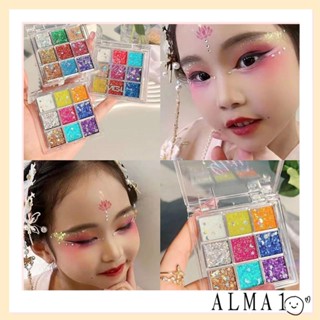 Alma อายแชโดว์พาเลท เนื้อแมตต์ กลิตเตอร์ มุก กลิตเตอร์ แฟชั่น 9 สี กันน้ํา เครื่องมือเครื่องสําอาง แต่งตา ประสิทธิภาพเด็ก