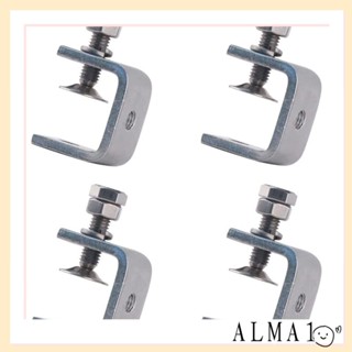 ALMA 4 ชิ้น|แคลมป์ตัว C สเตนเลส ปรับได้ พร้อมสกรู สําหรับเชื่อมอาคาร ใช้ในครัวเรือน