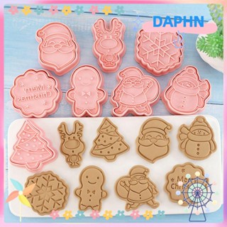 DAPHS แม่พิมพ์ตัดคุกกี้ ลายการ์ตูนคริสต์มาส DIY กดได้ สําหรับเด็ก