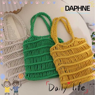 DAPHNE กระเป๋าถือ ผ้าตาข่าย ขนาดใหญ่ จุของได้เยอะ แฮนด์เมด เหมาะกับเดินชายหาด แฟชั่นฤดูร้อน สําหรับสตรี