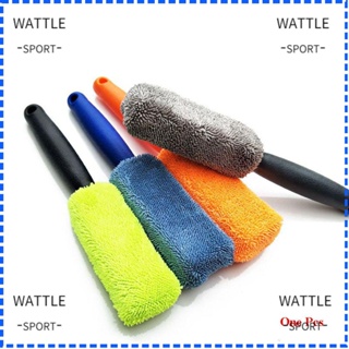 Wattle แปรงฟองน้ําไมโครไฟเบอร์ ด้ามจับพลาสติก หลากสี สําหรับทําความสะอาดล้อรถยนต์ รถบรรทุก รถจักรยานยนต์ 1 ชิ้น