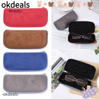 okdeals กล่องใส่แว่นตาอ่านหนังสือมีซิปขนาดพกพา