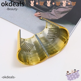 OKDEALS ใหม่ กิ๊บติดผมหางม้า โลหะเทียม สีทอง ดํา เงิน สําหรับผู้หญิง 4 ชิ้น