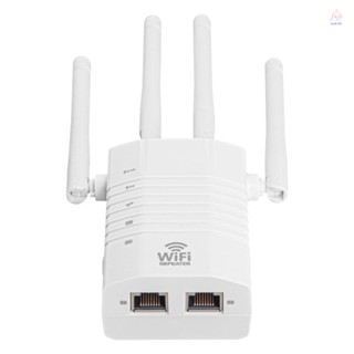 เครื่องขยายสัญญาณ WiFi 1200Mbps 2.4GHz 5GHz ความถี่คู่ พร้อมเสาอากาศ 4 เสา สีขาว EU