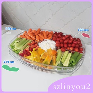 [szlinyou2] ถาดเสิร์ฟน้ําแข็งผลไม้ อเนกประสงค์ 4 ช่อง ทนทาน