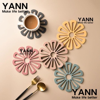 Yann1 แผ่นรองจาน แจกัน TPR แบบหนา มีฉนวนกันความร้อน กันลื่น 6 สี สําหรับบ้าน