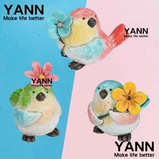 Yann1 เครื่องประดับเรซิ่น รูปดอกไม้ นก หลากสี สําหรับกลางแจ้ง