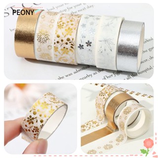 Peonypavilion สติกเกอร์เทปวาชิ สีบรอนซ์ สําหรับตกแต่งไดอารี่ 6 ม้วน ต่อชุด