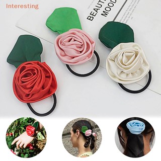 [Interesting] Sa Scrunchies ยางรัดผม แบบยืดหยุ่น ลายดอกกุหลาบ สไตล์เกาหลี โรแมนติก ของขวัญสําหรับผู้หญิง