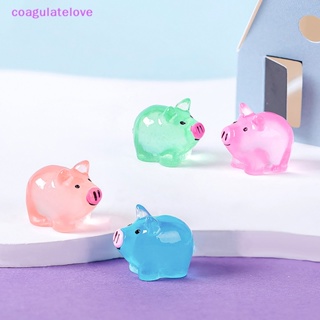 Coagulatelove ตุ๊กตาหมูเรืองแสง ขนาดเล็ก สําหรับตกแต่งบ้านตุ๊กตา 5 ชิ้น [ขายดี]