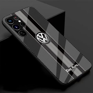 เคสโทรศัพท์มือถือกระจกนิรภัย รอบด้าน ลาย VW บรรยากาศไฮเอนด์ สําหรับ Samsung S22 Case S23 Ultra S21 Plus FE