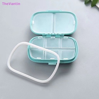 Thevantin กล่องเก็บยา 8 ช่อง ขนาดเล็ก แบบพกพา พร้อมแหวนซีล สําหรับเดินทาง