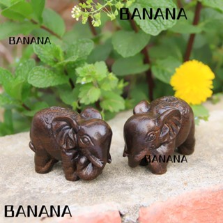 Banana1 รูปปั้นช้างไม้แกะสลัก 1/2 ชิ้น สําหรับตกแต่งบ้าน สวน