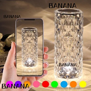 Banana1 โคมไฟตั้งโต๊ะ ประดับคริสตัล เพชร โรแมนติก ปรับขนาดได้ ชาร์จ USB