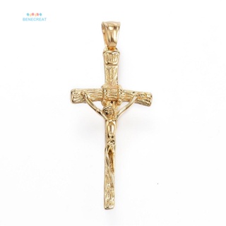 จี้สเตนเลส 304 ชุบทอง 44x21x6 มม. รู 4x6 มม. สําหรับ Easter Crucifix Cross 5 ชิ้น