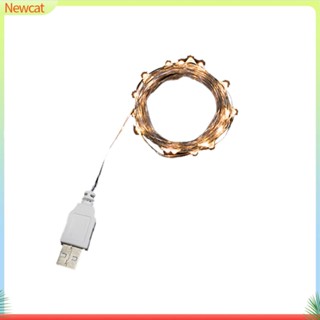 {Newcat} สายไฟทองแดง 2 เมตร ชาร์จ USB สําหรับตกแต่งปาร์ตี้คริสต์มาส งานแต่งงาน