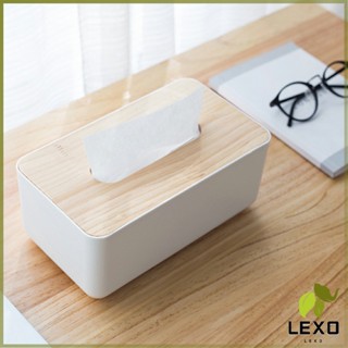 กล่องใส่กระดาษทิชชู่มีที่วางโทรศัพท์ ช่องอเนกประสงค์ Wood Tissue Box