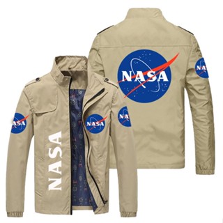 NASA LOGO Jacket Outdoor Loose Thin Cardigan Stand Collar Windbreaker