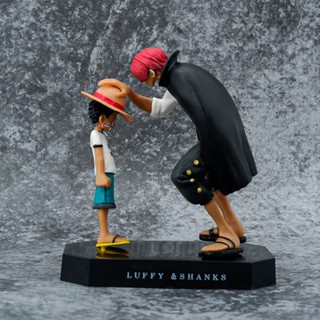 โมเดลฟิกเกอร์ รูปหมวกฟางโจรสลัด Luffy ประดับขนเฟอร์ สีแดง สําหรับตกแต่งรถยนต์ ขายส่ง