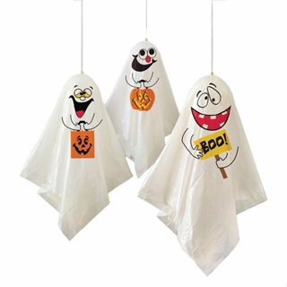 New 3pcs Mini Cloth Hanging Ghosts Halloween Decorations Party Indoor Outdoor