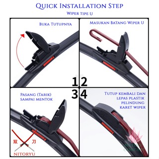 ที่ปัดน้ําฝนคู่ (2) Blade NITORYU ไร้กรอบ เทคโนโลยีที่ปัดน้ําฝนรถยนต์ขั้นสูง แบบใหม่