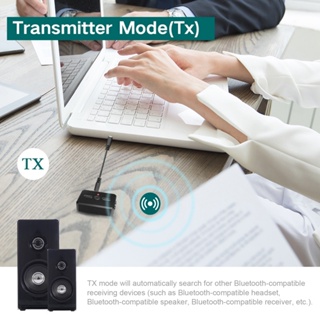 Heworldwel.mx อะแดปเตอร์รับส่งสัญญาณเสียงไร้สาย 5.0 โหมดส่งสัญญาณ tx ไม่ใช้อุปกรณ์ 5.0 ประสิทธิภาพสูง สําหรับรถยนต์ ทีวี