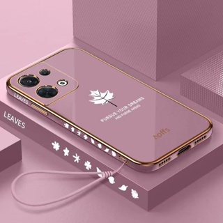 เคส OPPO Reno 8 5G Reno 8Z 5G Reno 6 Reno 7Z 5G Reno 5 Reno 3 A91 Reno2 F Reno 8 PRO 5G Electroplated Soft Shell Lanyard Phone Case