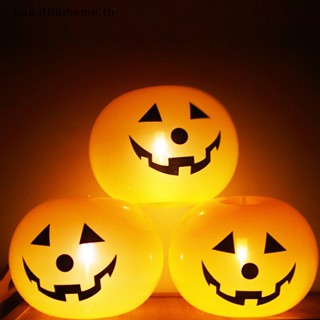 ｛Halloween Decor｝ลูกโป่งยาง รูปฟักทอง มีไฟ Led สําหรับตกแต่งปาร์ตี้ฮาโลวีน 5 ชิ้น