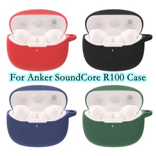 【คุณภาพสูง】เคสหูฟัง แบบนิ่ม สีพื้น สําหรับ Anker SoundCore R100 Anker SoundCore R100