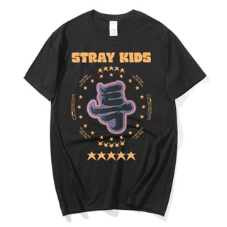 เสื้อยืดลําลอง ผ้าฝ้าย แขนสั้น คอกลม พิมพ์ลาย Kpop Stray Kids (5-STAR) สําหรับผู้ชาย และผู้หญิง