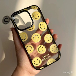 เคสโทรศัพท์มือถือ แบบใส ลายหน้ายิ้ม สองสี สําหรับ iPhone 11 xr xs max 11 pro max 7 8 plus 12 13 14 pro max 14plus 12pro 13pro max