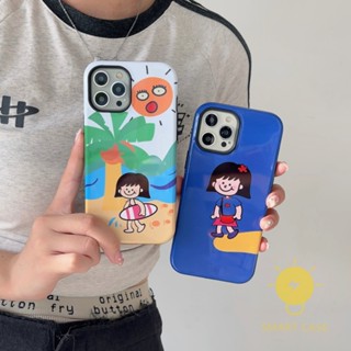 For เคสไอโฟน 14 Pro Max [Cute Girl Summer Beach] เคส Phone Case For iPhone 14 Pro Max Plus 13 12 11 For เคสไอโฟน11 Ins Korean Style Retro Classic Couple Shockproof Protective TPU Cover Shell