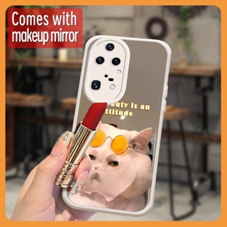 youth interest Phone Case For Huawei P50 Pro trend Little Fresh Makeup mirror luxurious Full edging Anti drop airbag