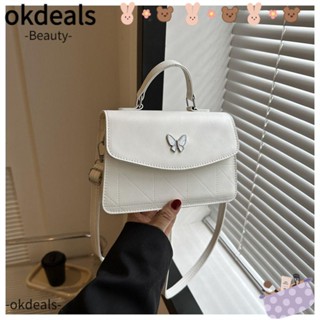 Okdeals กระเป๋าสะพายไหล่ หนัง PU ขนาดใหญ่ จุของได้เยอะ ปักลาย สําหรับผู้หญิง