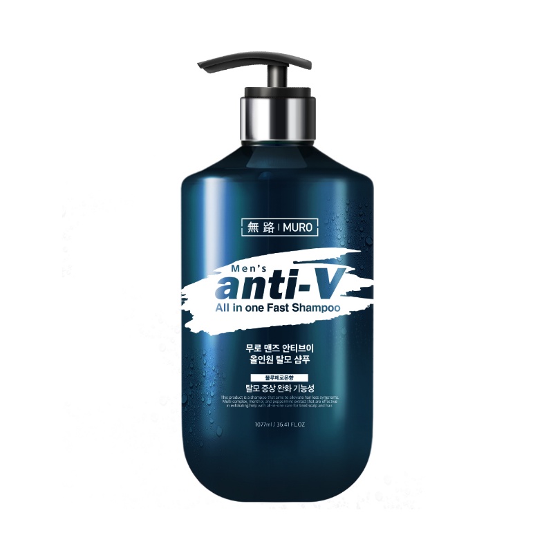 MURO Men's Anti-V All-in-One Fast Shampoo 1077ml / Anti Hair Loss Shampoo