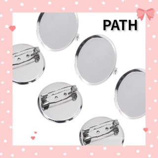 Path เข็มกลัด ทรงกลมแบน 30 มม. 100 ชิ้น ฐานดิสก์เปล่า สีเงิน DIY 100 ชิ้น