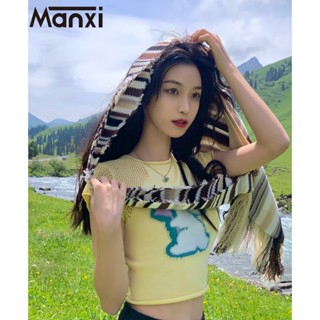 Manxi เสื้อเชิ้ตผู้หญิง เสื้อแฟชั่นผู้หญิง สะดวกสบาย  มีความรู้สึกของการออกแบบ A91K0KE