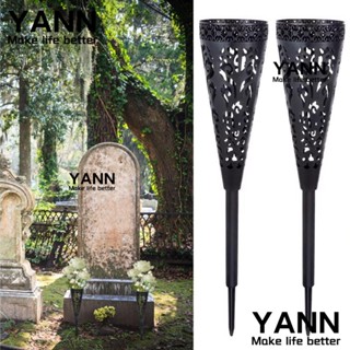 Yann1 แจกันดอกไม้ สีดํา สําหรับสนามหญ้า กลางแจ้ง 2 ชิ้น