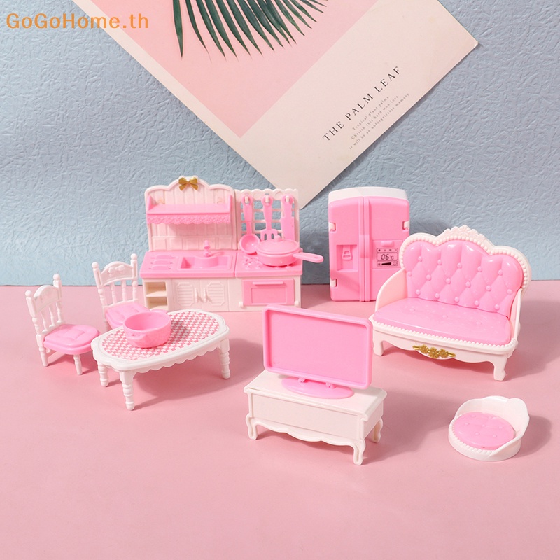 Gogo เฟอร์นิเจอร์จิ๋ว สําหรับตกแต่งบ้านตุ๊กตา ห้องครัว ห้องนั่งเล่น ห้องน้ํา ห้องครัว 4 7 10 11 ชิ้น
